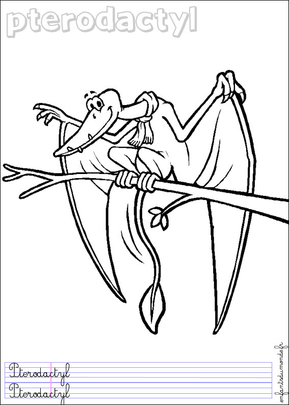 coloriage pterodactyle 1